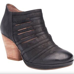 Dansko Meadow Leather Ankle Bootie in Black